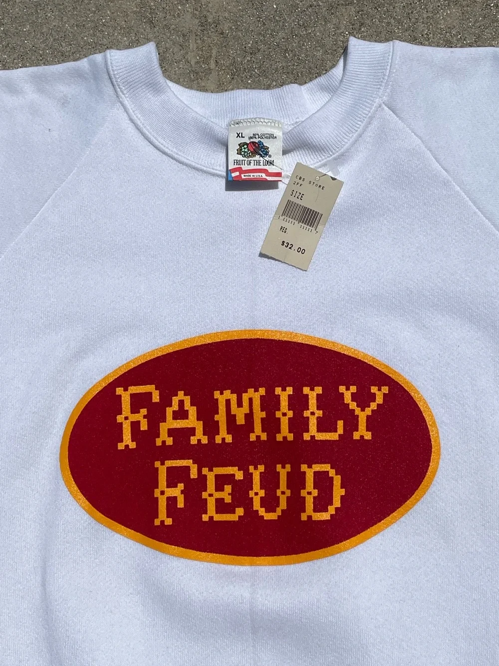 Vtg Deadstock 70s/80s Family Feud CBS Store Single Stitch Crewneck Sweater Sz XL